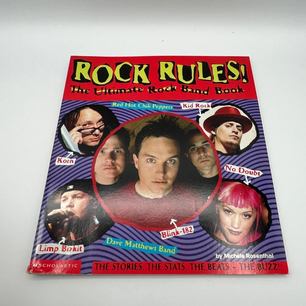 1990s Rock Pop Trading Cards and Rock Rules Book Bundle
